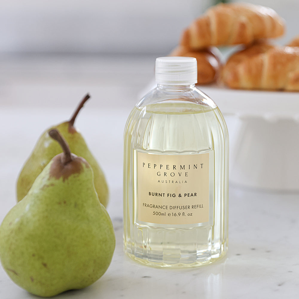 Burnt Fig & Pear Diffuser Refill 500ml Peppermint Grove UK