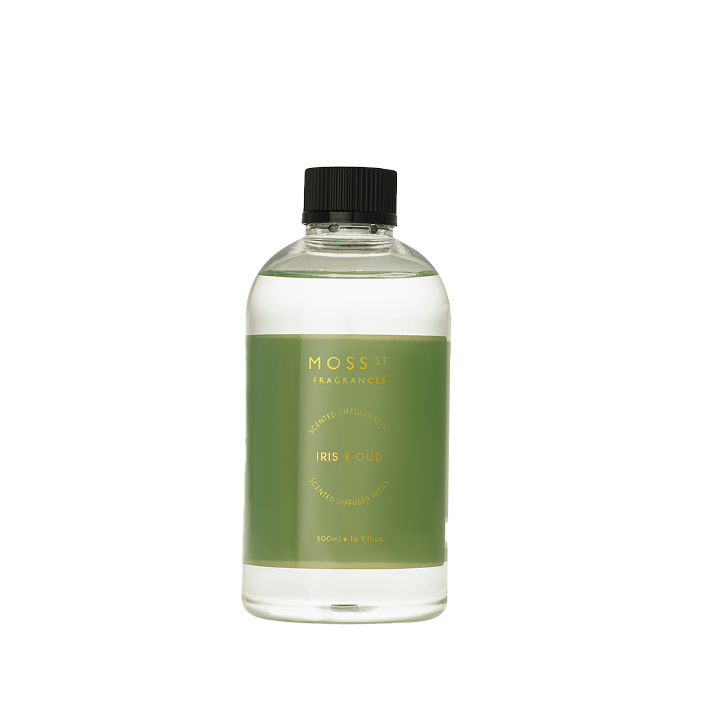 Iris & Oud Ceramic Diffuser Refill 500ml Peppermint Grove UK