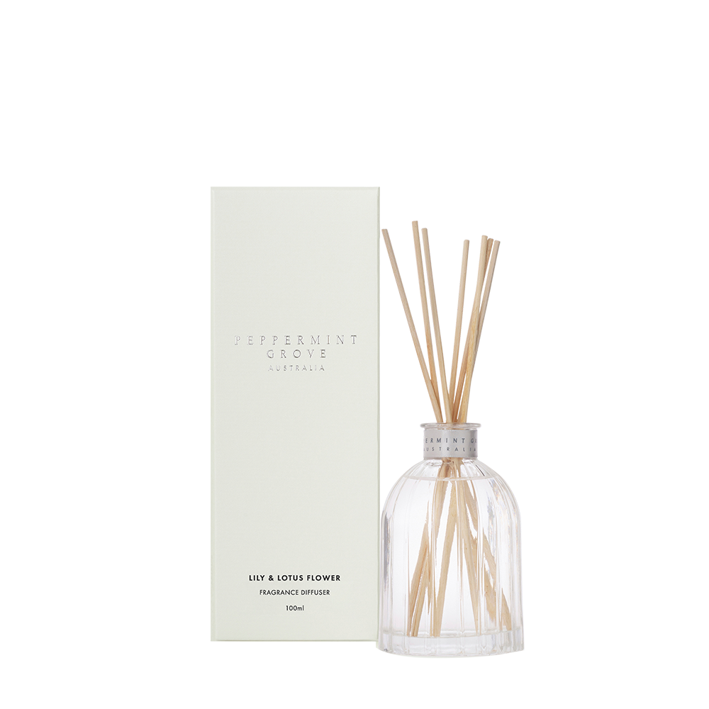Lily & Lotus Flower Fragrance Diffuser 100ml – Peppermint Grove UK