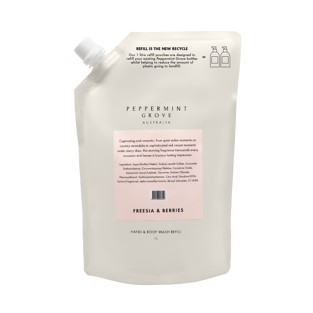 Freesia & Berries Hand & Body Wash Refill 1L – Peppermint Grove UK